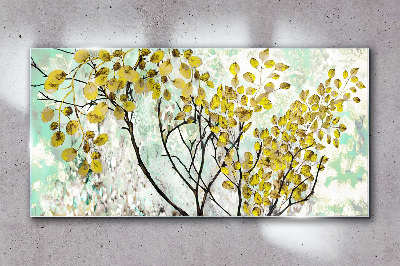 Tablou sticla Ramuri de copaci de frunze
