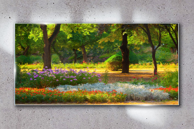 Tablou sticla Pădure de flori