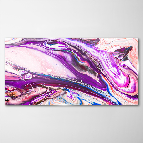 Tablou sticla Valuri violet de abstractizare