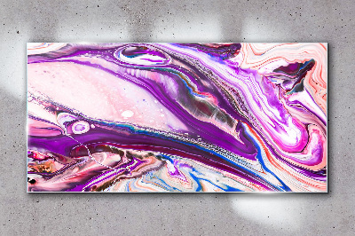 Tablou sticla Valuri violet de abstractizare