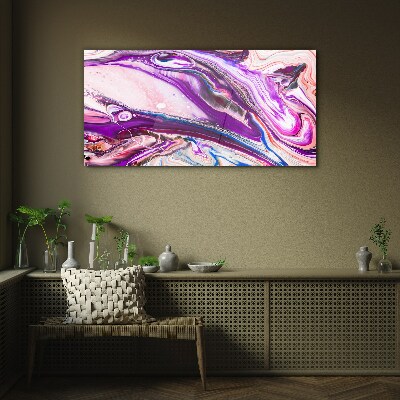 Tablou sticla Valuri violet de abstractizare