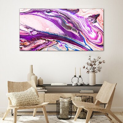 Tablou sticla Valuri violet de abstractizare