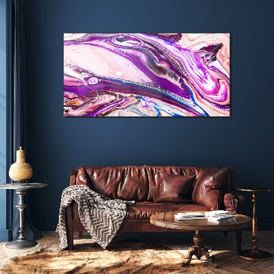Tablou sticla Valuri violet de abstractizare