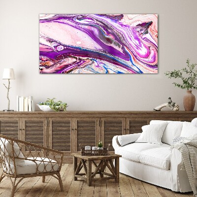 Tablou sticla Valuri violet de abstractizare
