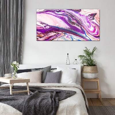 Tablou sticla Valuri violet de abstractizare