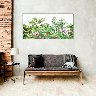 Tablou sticla Oaza tropicala de verdeata