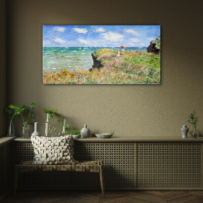 Tablou sticla Cliff Walk la Pourville Claude Monet