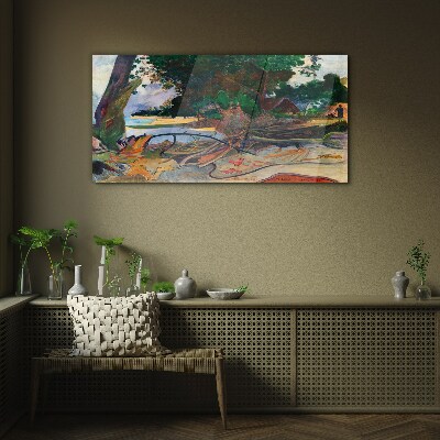Tablou sticla Peisaj tropical cu copaci