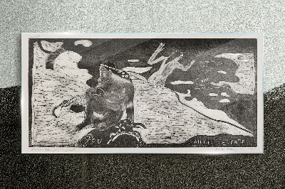 Tablou sticla O figură pe un fundal de forme abstracte