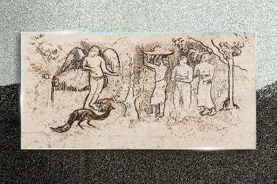 Tablou sticla Scene mitologice cu înger și animale