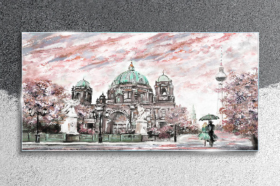 Tablou sticla Arhitectura Berlinului în culori de primăvară