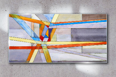 Tablou sticla Geometria liniilor colorate