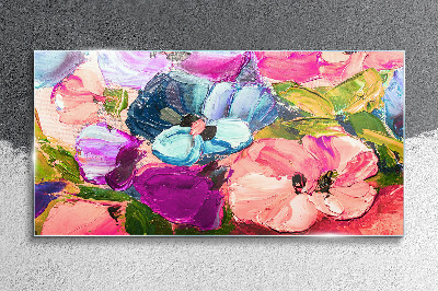 Tablou sticla O revoltă florală de culori