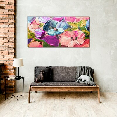 Tablou sticla O revoltă florală de culori