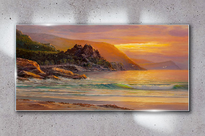 Tablou sticla Apus peste coasta muntelui