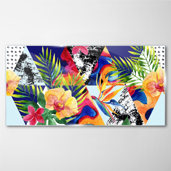 Tablou sticla Mozaic tropical de culori
