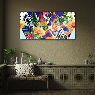 Tablou sticla Mozaic tropical de culori