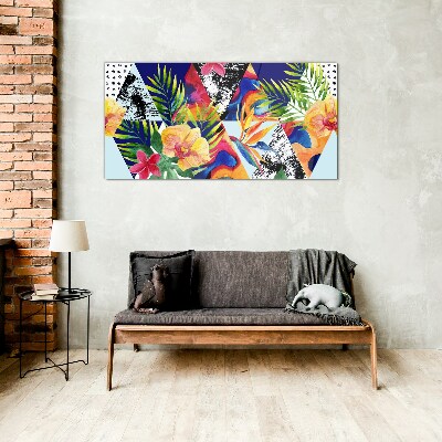 Tablou sticla Mozaic tropical de culori