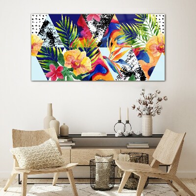 Tablou sticla Mozaic tropical de culori