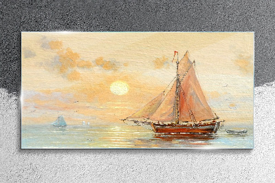 Tablou sticla O dimineață liniștită la mare