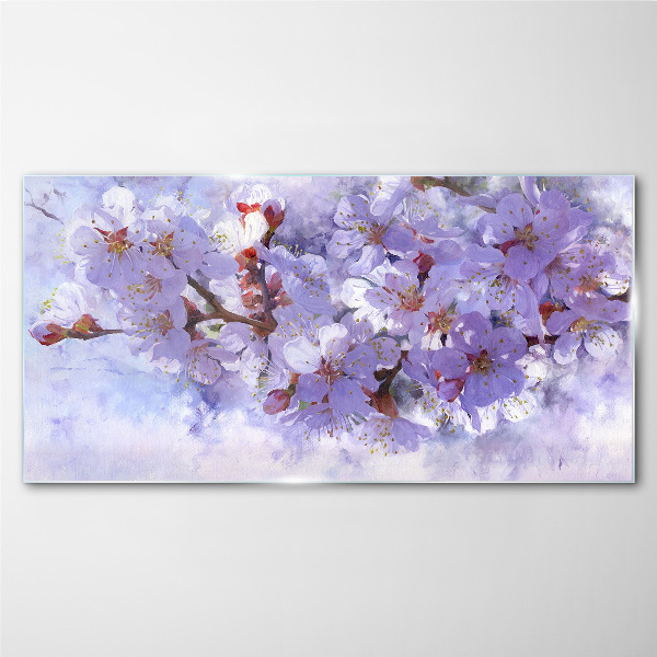 Tablou sticla Încântare florală în nuanțe de violet