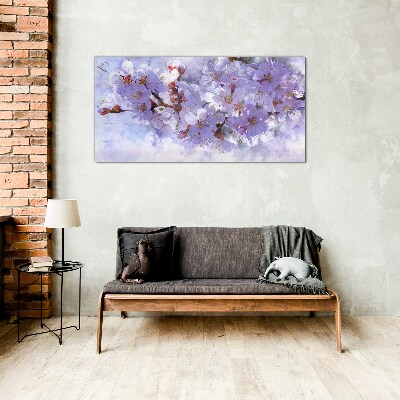 Tablou sticla Încântare florală în nuanțe de violet