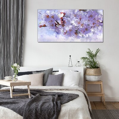 Tablou sticla Încântare florală în nuanțe de violet
