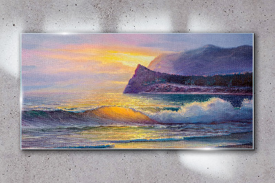 Tablou sticla Apus peste ocean