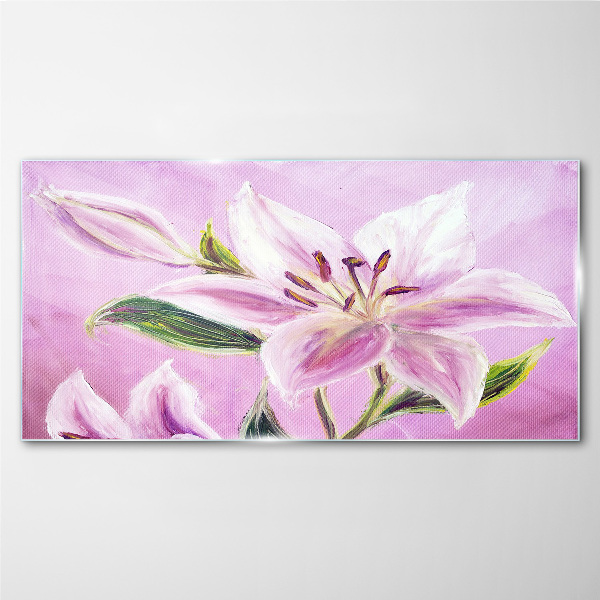 Tablou sticla Crini roz pe fond pastel