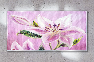 Tablou sticla Crini roz pe fond pastel