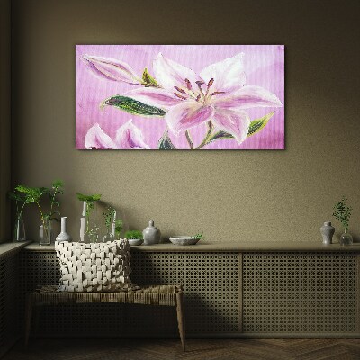 Tablou sticla Crini roz pe fond pastel