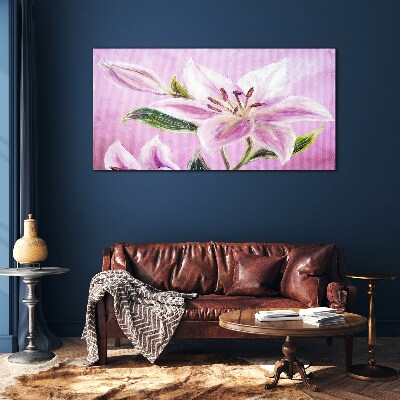 Tablou sticla Crini roz pe fond pastel