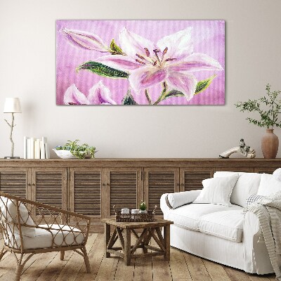 Tablou sticla Crini roz pe fond pastel