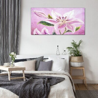 Tablou sticla Crini roz pe fond pastel