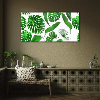 Tablou sticla Verde tropical în frunze