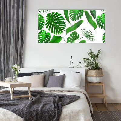 Tablou sticla Verde tropical în frunze