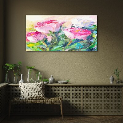 Tablou sticla Aranjament floral in nuante pastelate