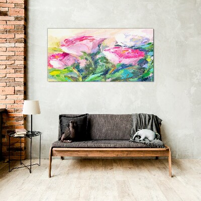 Tablou sticla Aranjament floral in nuante pastelate