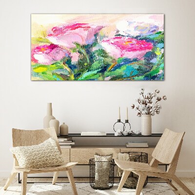 Tablou sticla Aranjament floral in nuante pastelate