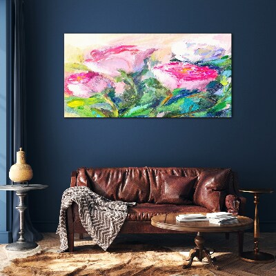 Tablou sticla Aranjament floral in nuante pastelate