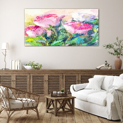 Tablou sticla Aranjament floral in nuante pastelate