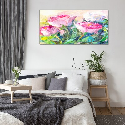 Tablou sticla Aranjament floral in nuante pastelate