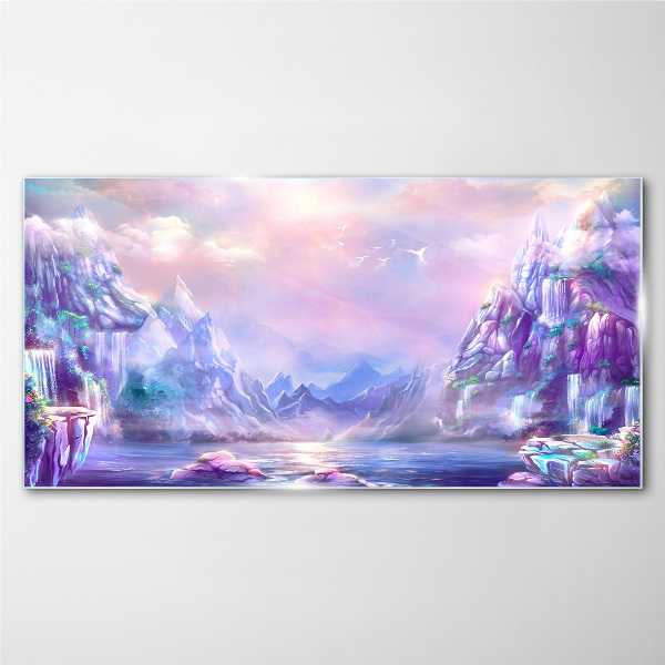 Tablou sticla Peisaj de munte magic