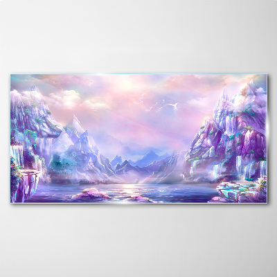 Tablou sticla Peisaj de munte magic