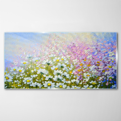 Tablou sticla Peisaj floral in culori pastelate
