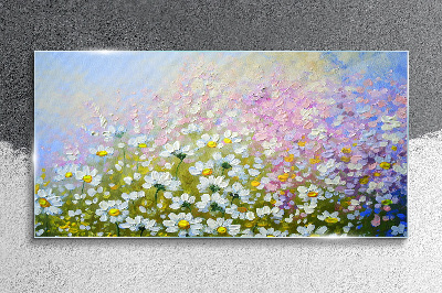 Tablou sticla Peisaj floral in culori pastelate