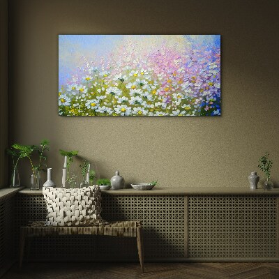 Tablou sticla Peisaj floral in culori pastelate