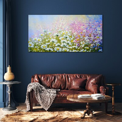Tablou sticla Peisaj floral in culori pastelate