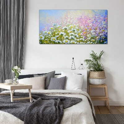 Tablou sticla Peisaj floral in culori pastelate