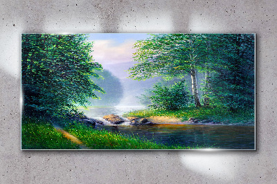 Tablou sticla Peisajul River Forest